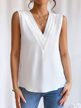 Blusa sin mangas con cuello en V