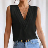 Blusa sin mangas con cuello en V