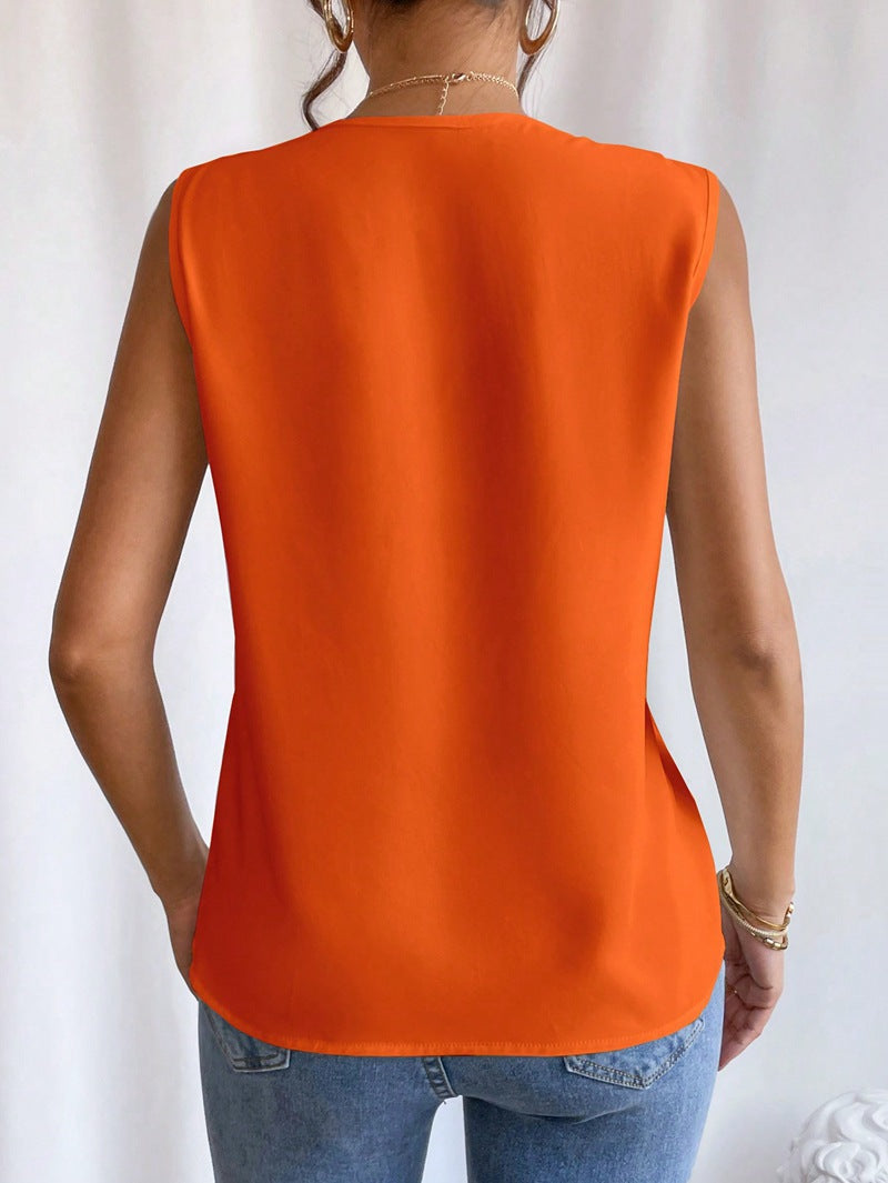 Blusa sin mangas con cuello en V