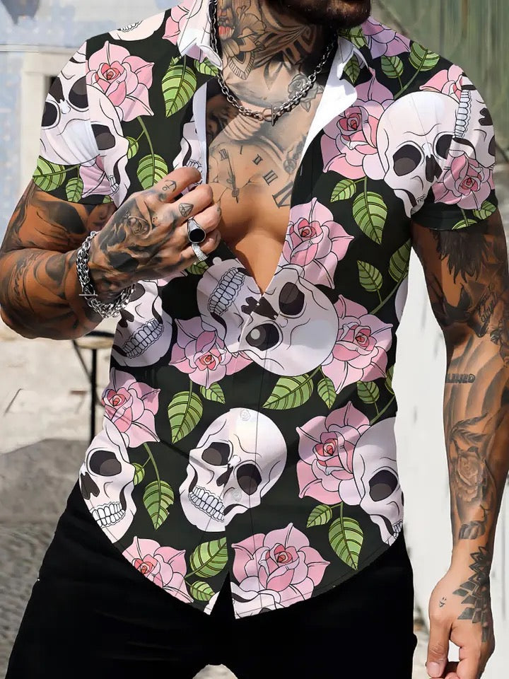 Camisa de calaveras para hombre