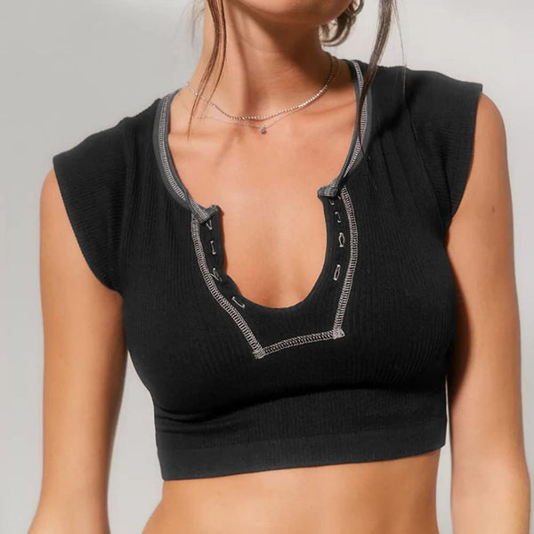 Crop top cuello U