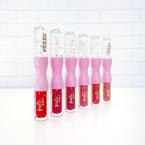 Docena surtida de lip Gloss 2 en 1 de Ushas