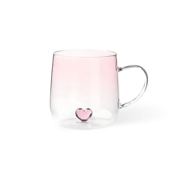 Taza de cristal de corazón