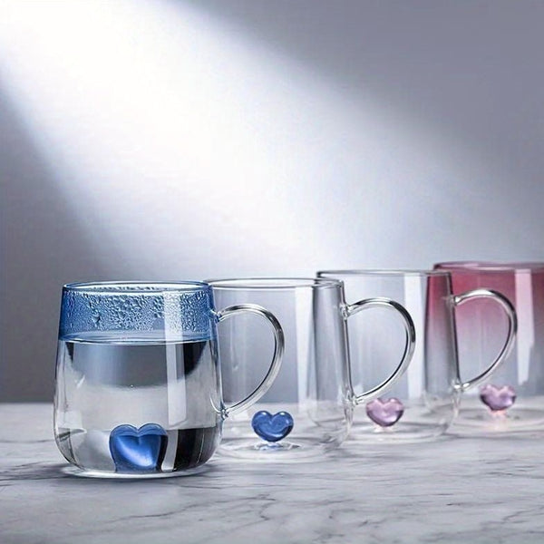 Taza de cristal de corazón