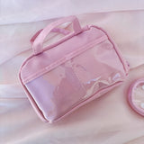 Bolso rosa con compartimento