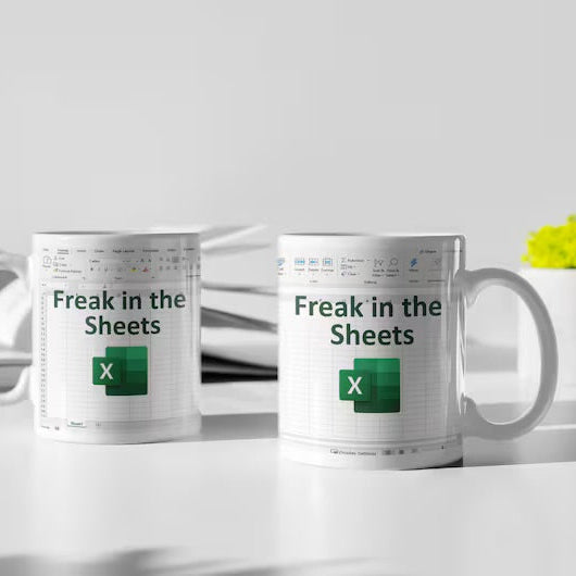 Taza con diseño de Excel